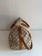 Speedy 35 à bandoulière en toile Damier blanc