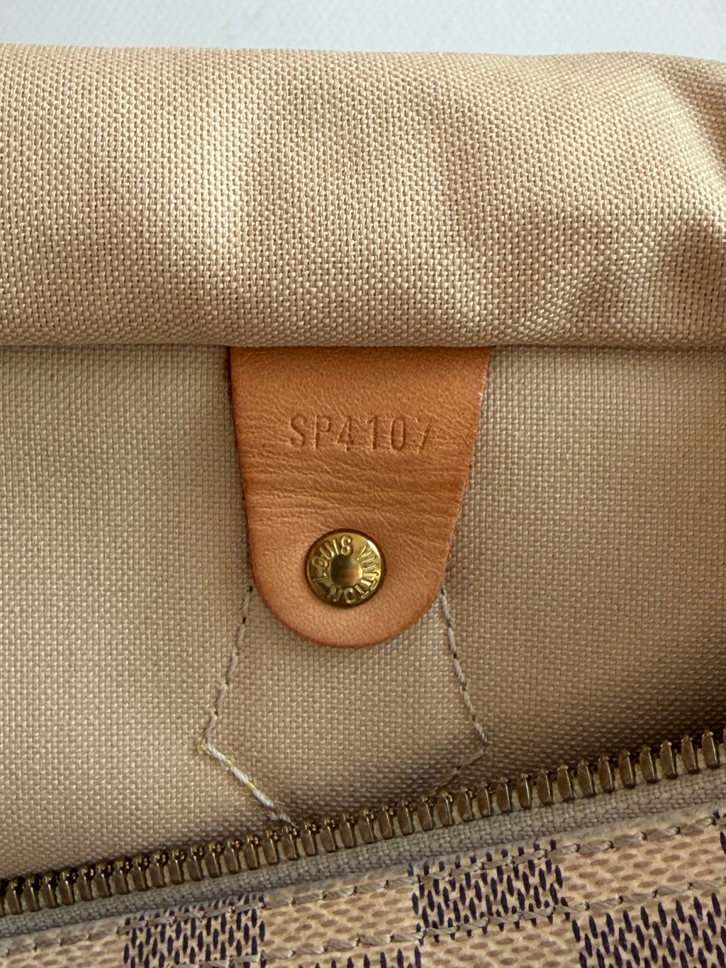 Speedy 35 à bandoulière en toile Damier blanc