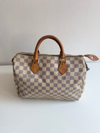 Speedy 30 en toile Damier blanc
