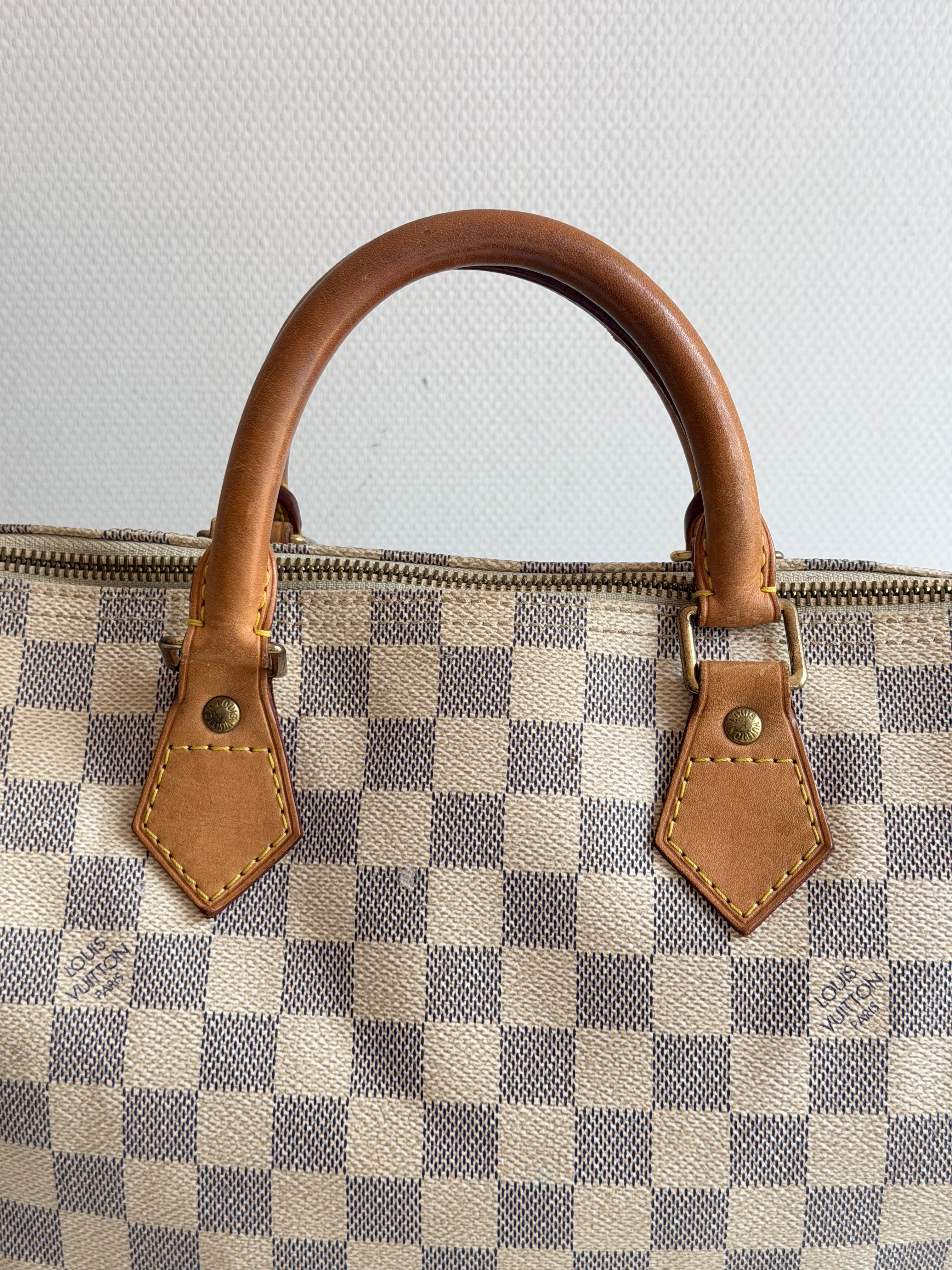 Speedy 30 en toile Damier blanc