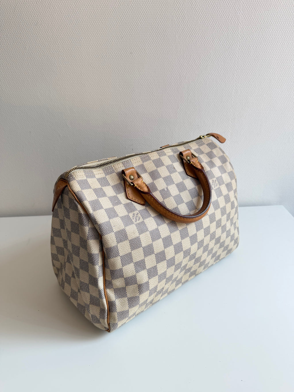 Speedy 30 en toile Damier blanc