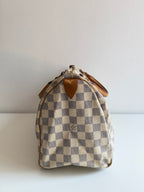 Speedy 30 en toile Damier blanc