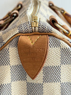 Speedy 30 en toile Damier blanc