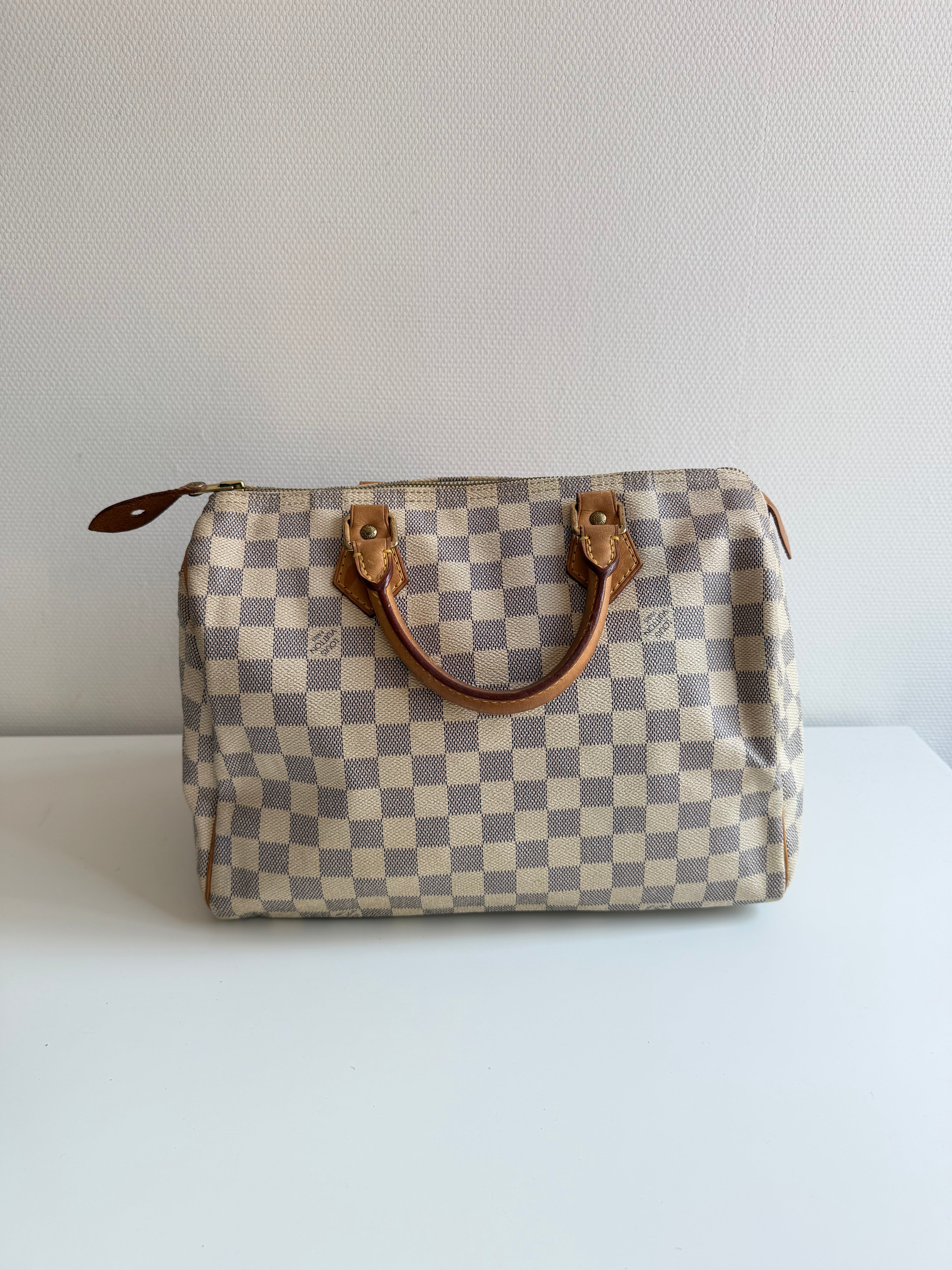 Speedy 30 en toile Damier blanc