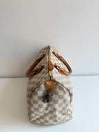 Speedy 30 en toile Damier blanc