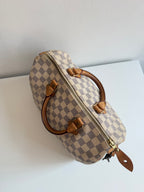 Speedy 30 en toile Damier blanc