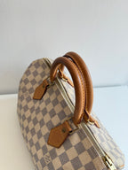 Speedy 30 en toile Damier blanc