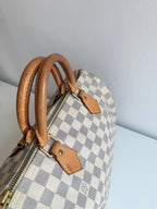 Speedy 30 en toile Damier blanc