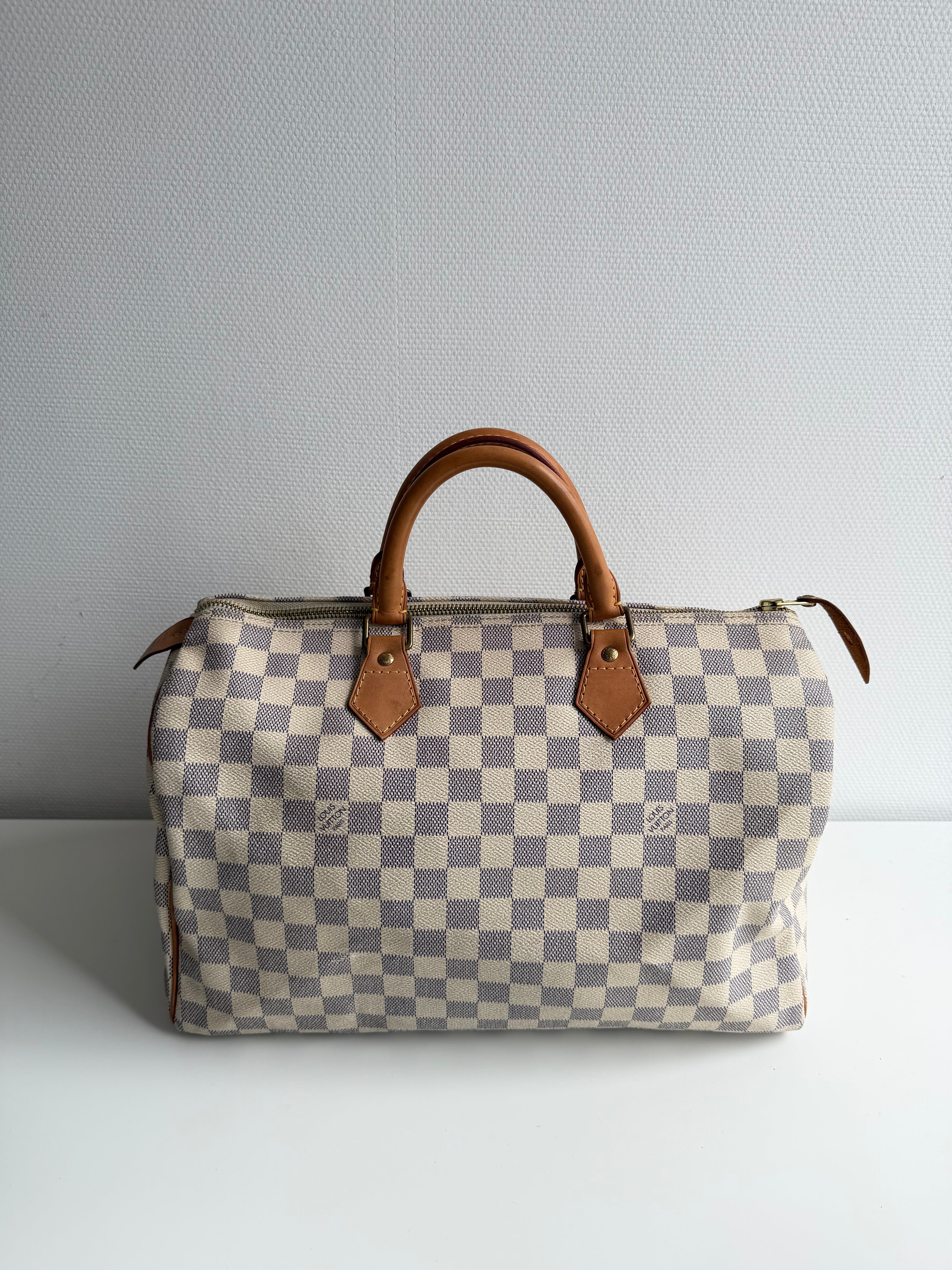 Speedy 35 en toile Damier blanc