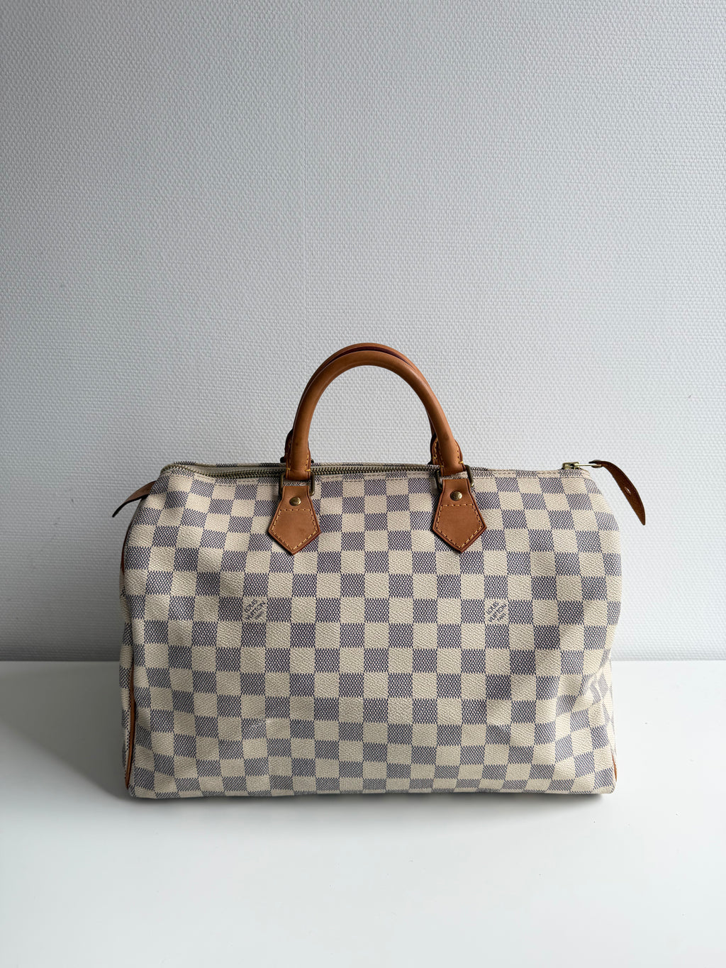 Speedy 35 en toile Damier blanc