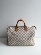 Speedy 35 en toile Damier blanc