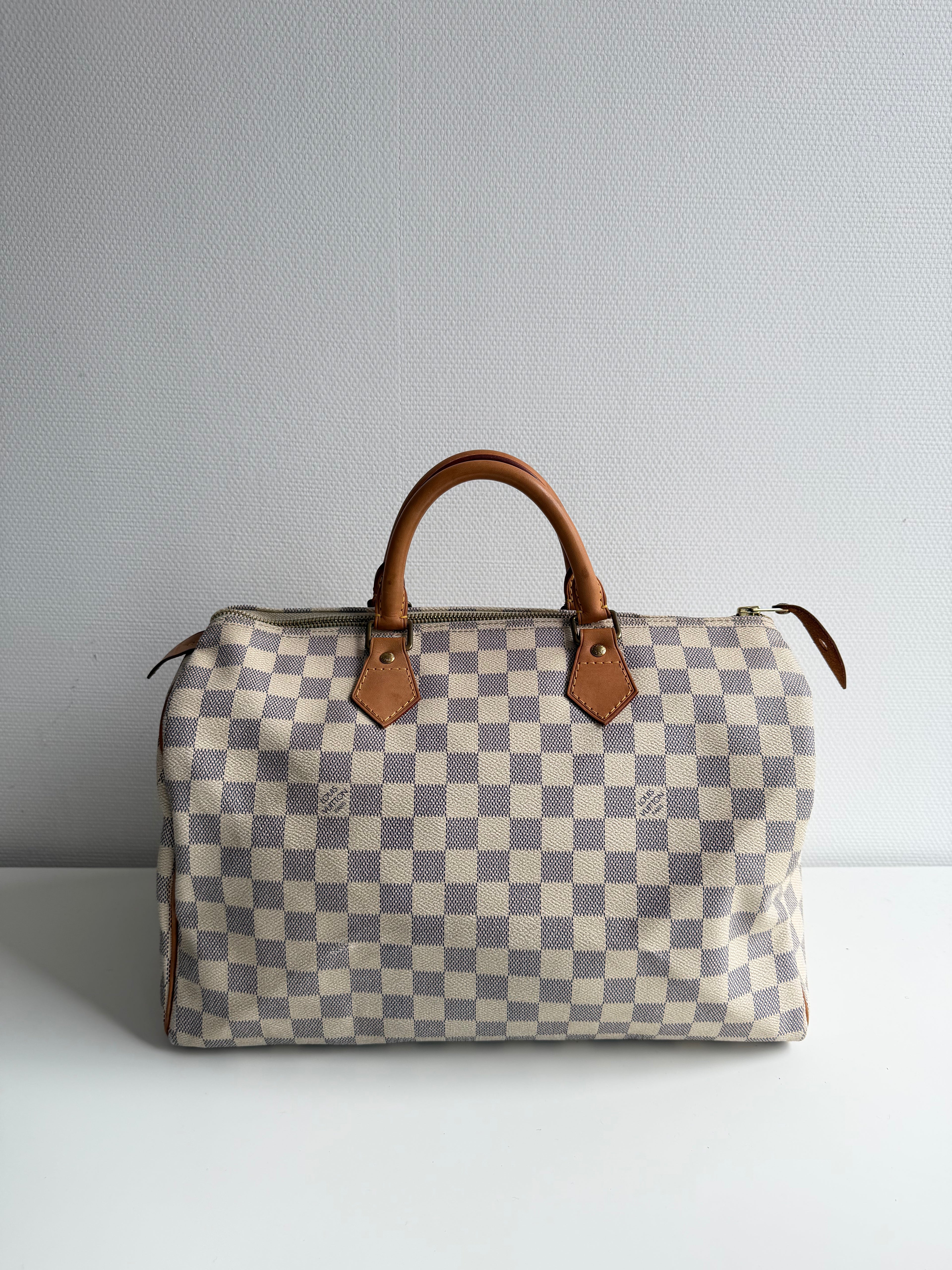 Speedy 35 en toile Damier blanc