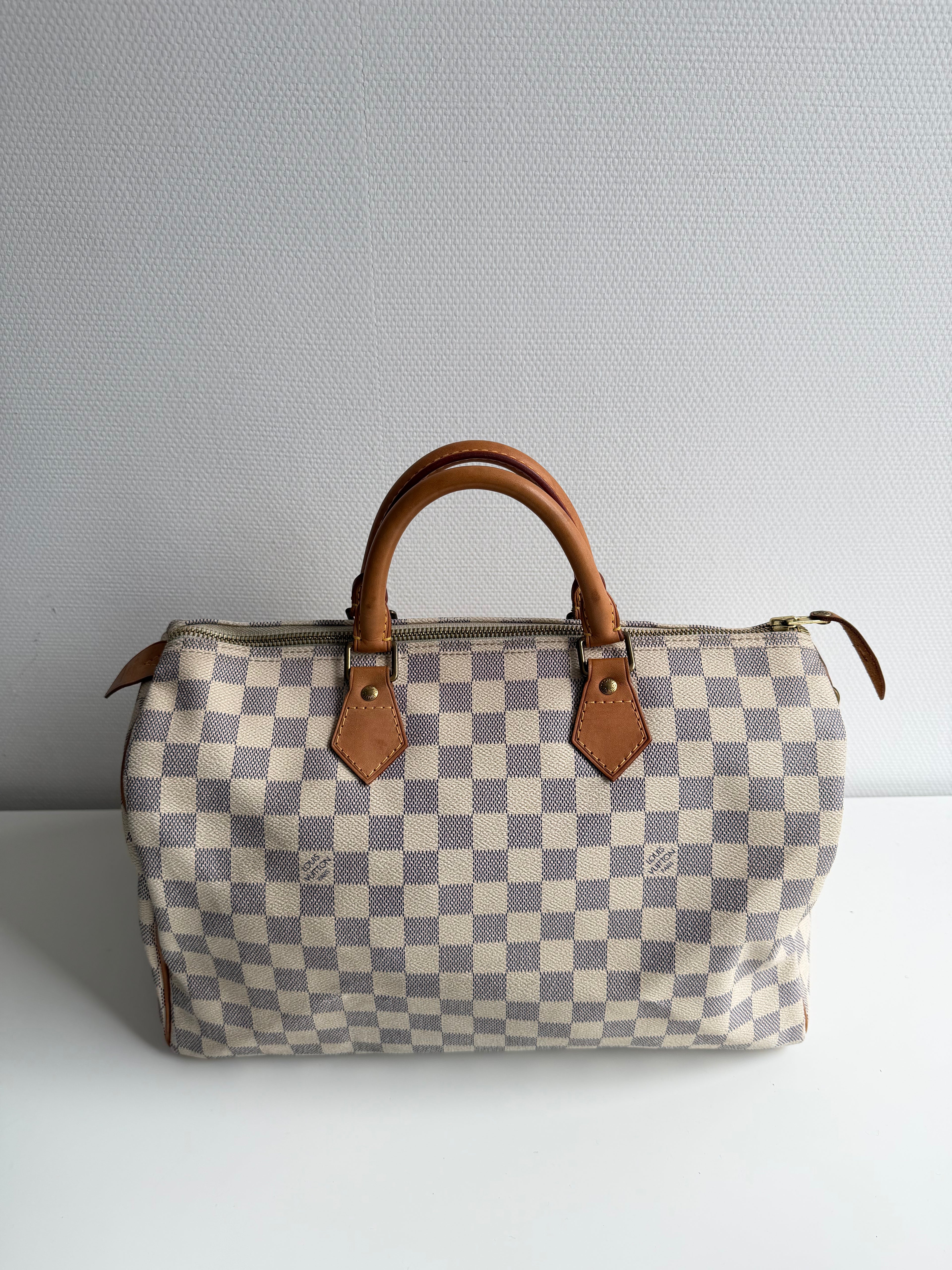 Speedy 35 en toile Damier blanc