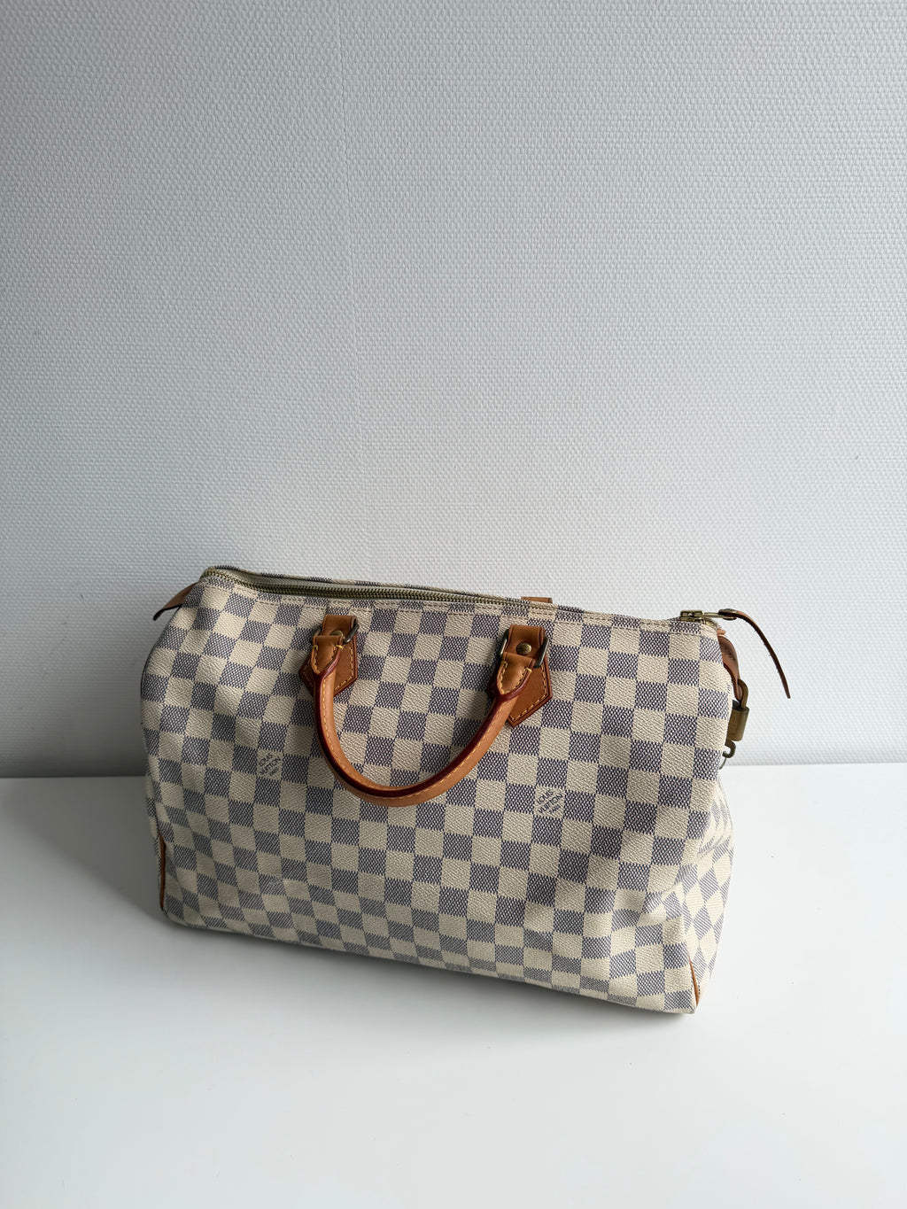Speedy 35 en toile Damier blanc