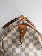 Speedy 35 en toile Damier blanc
