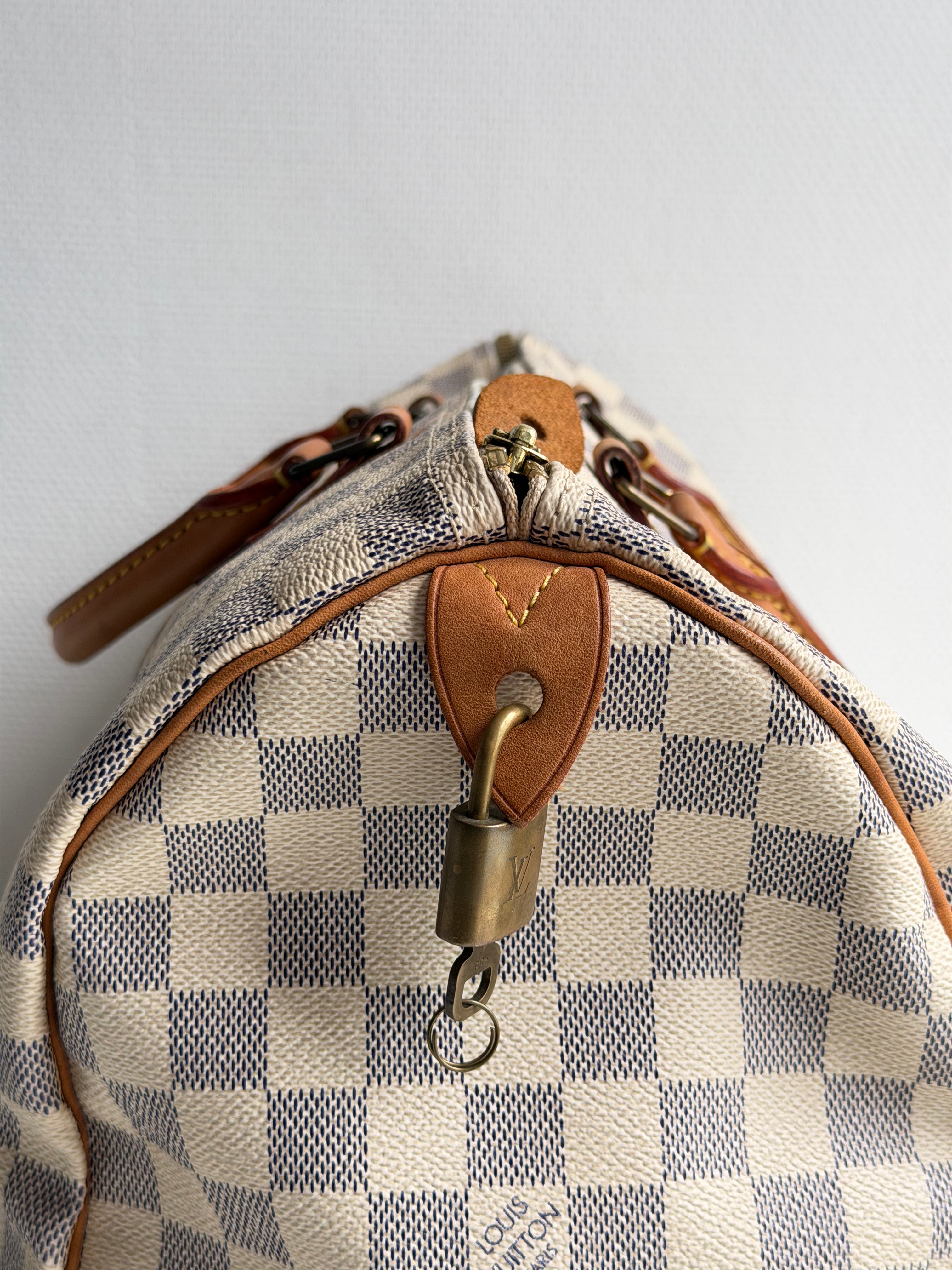 Speedy 35 en toile Damier blanc