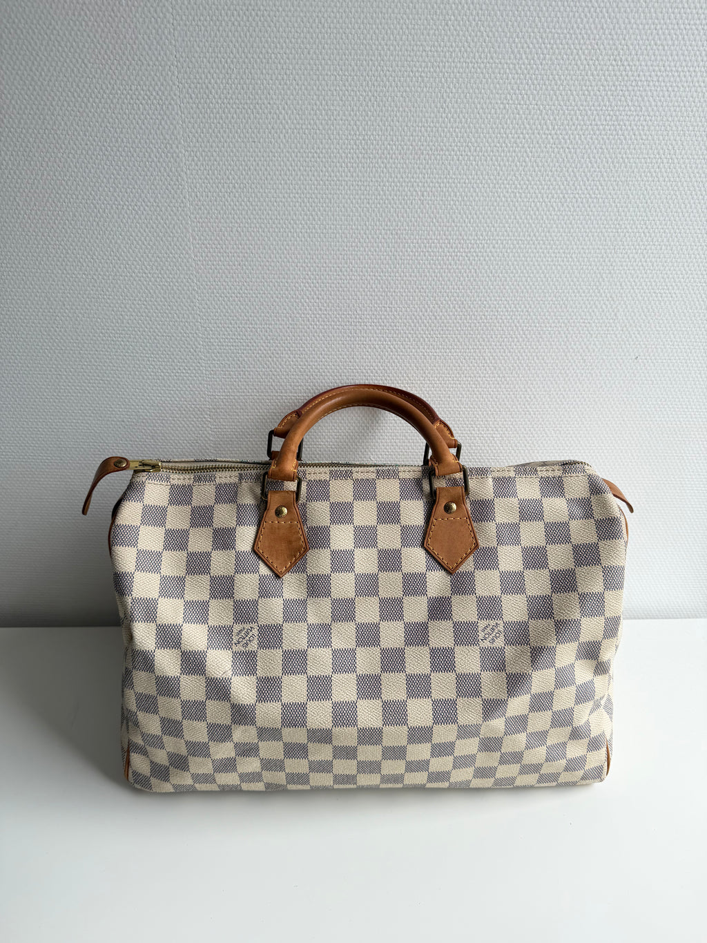 Speedy 35 en toile Damier blanc