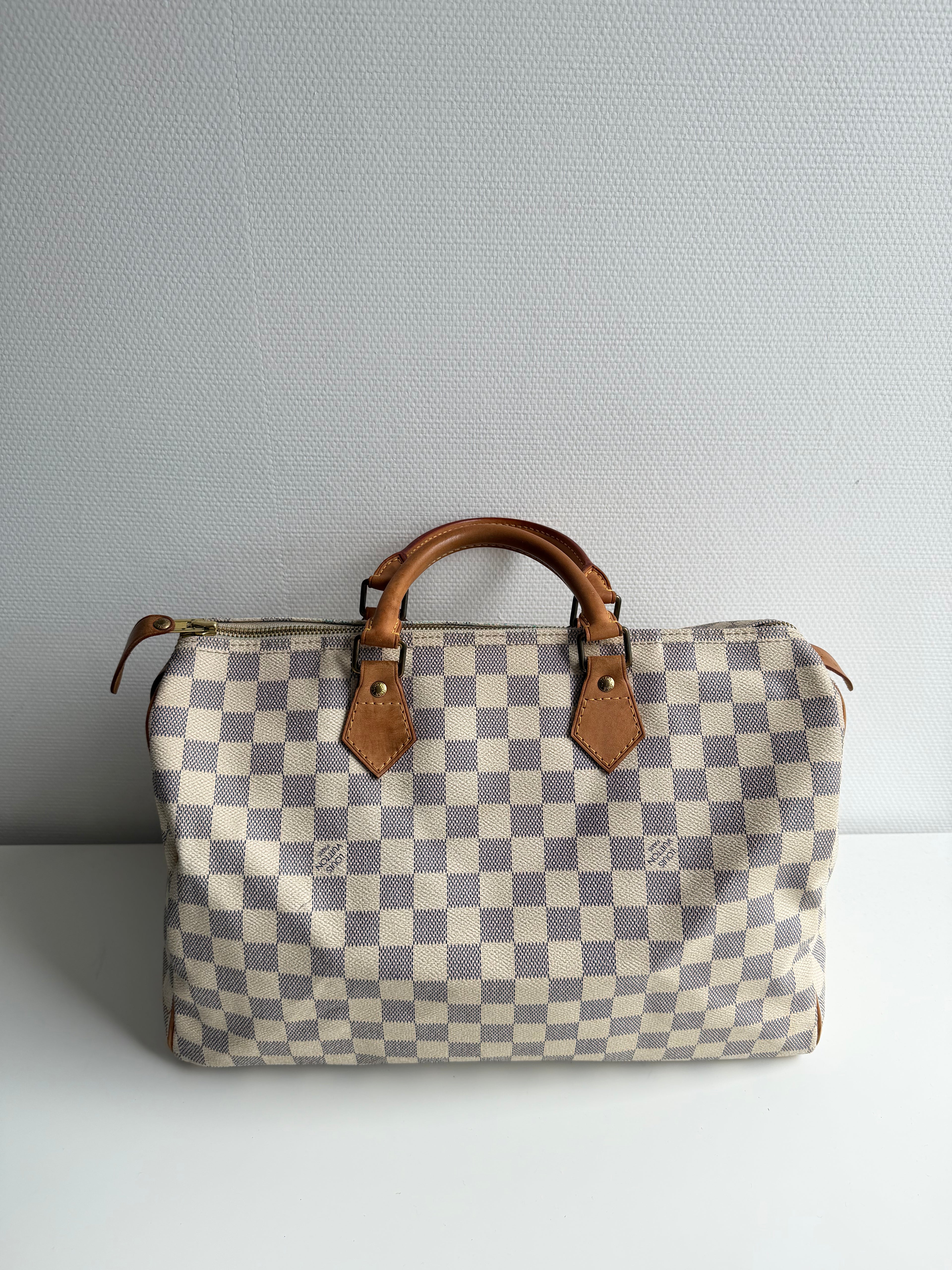 Speedy 35 en toile Damier blanc