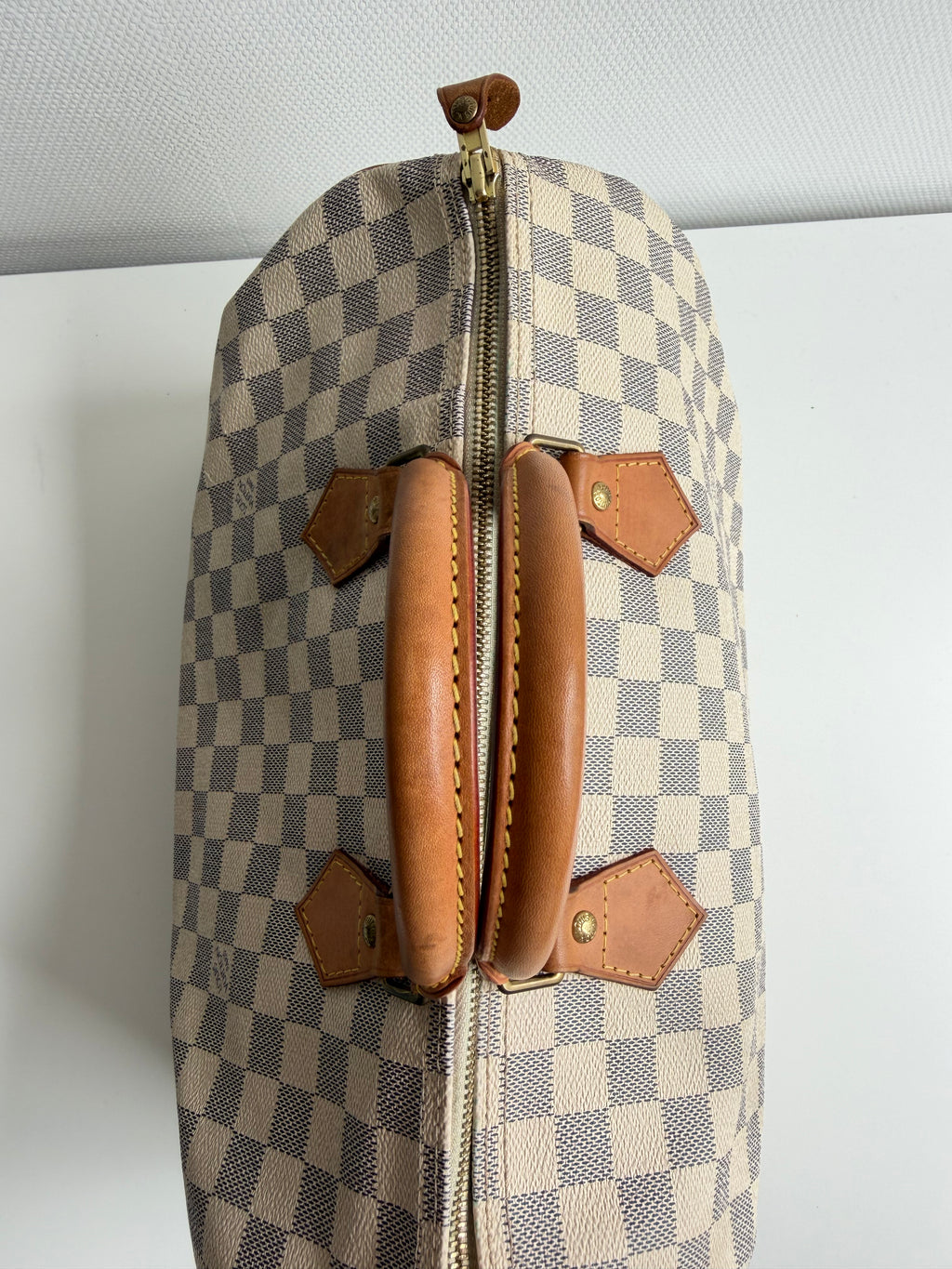 Speedy 35 en toile Damier blanc