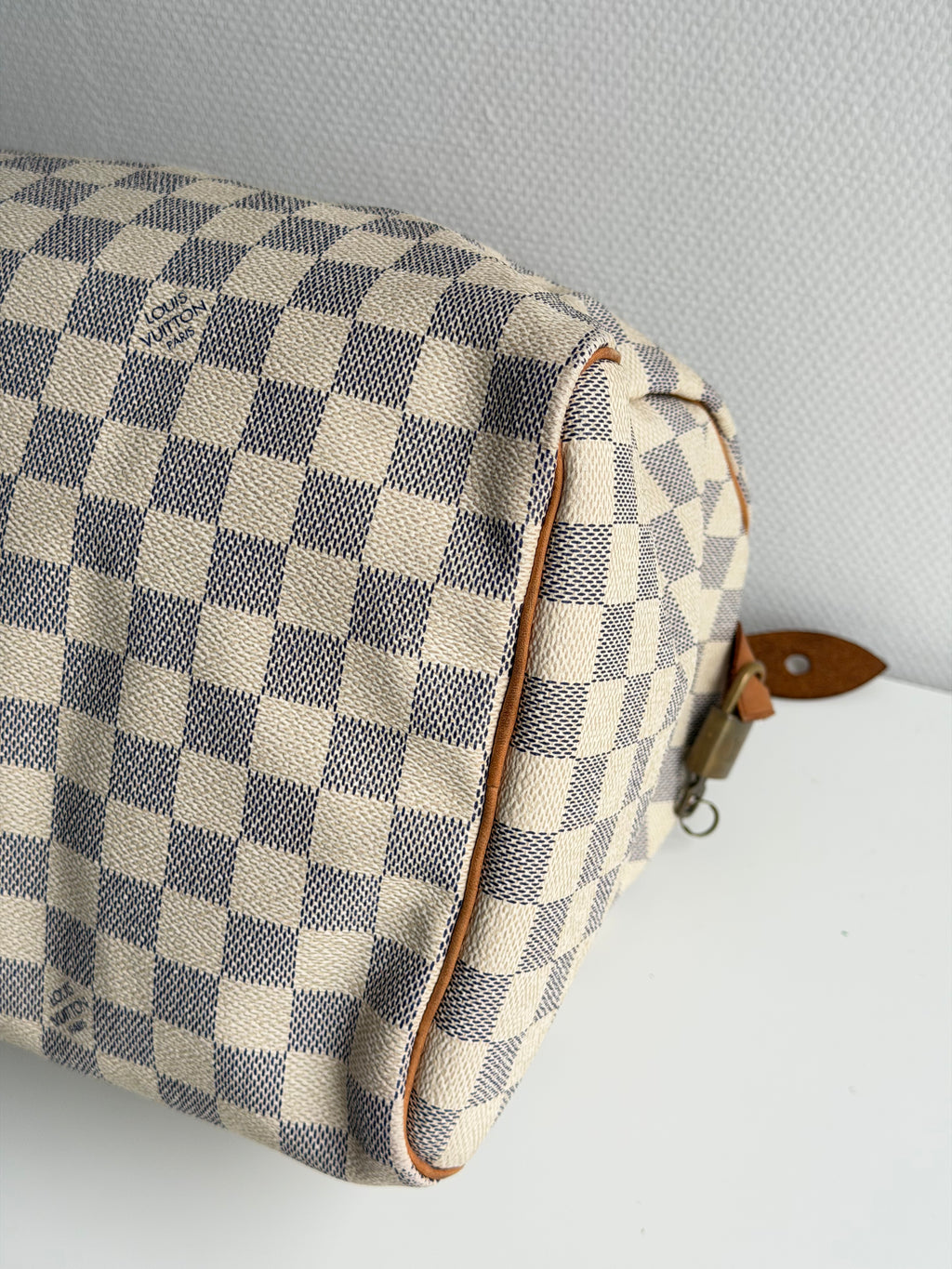 Speedy 35 en toile Damier blanc