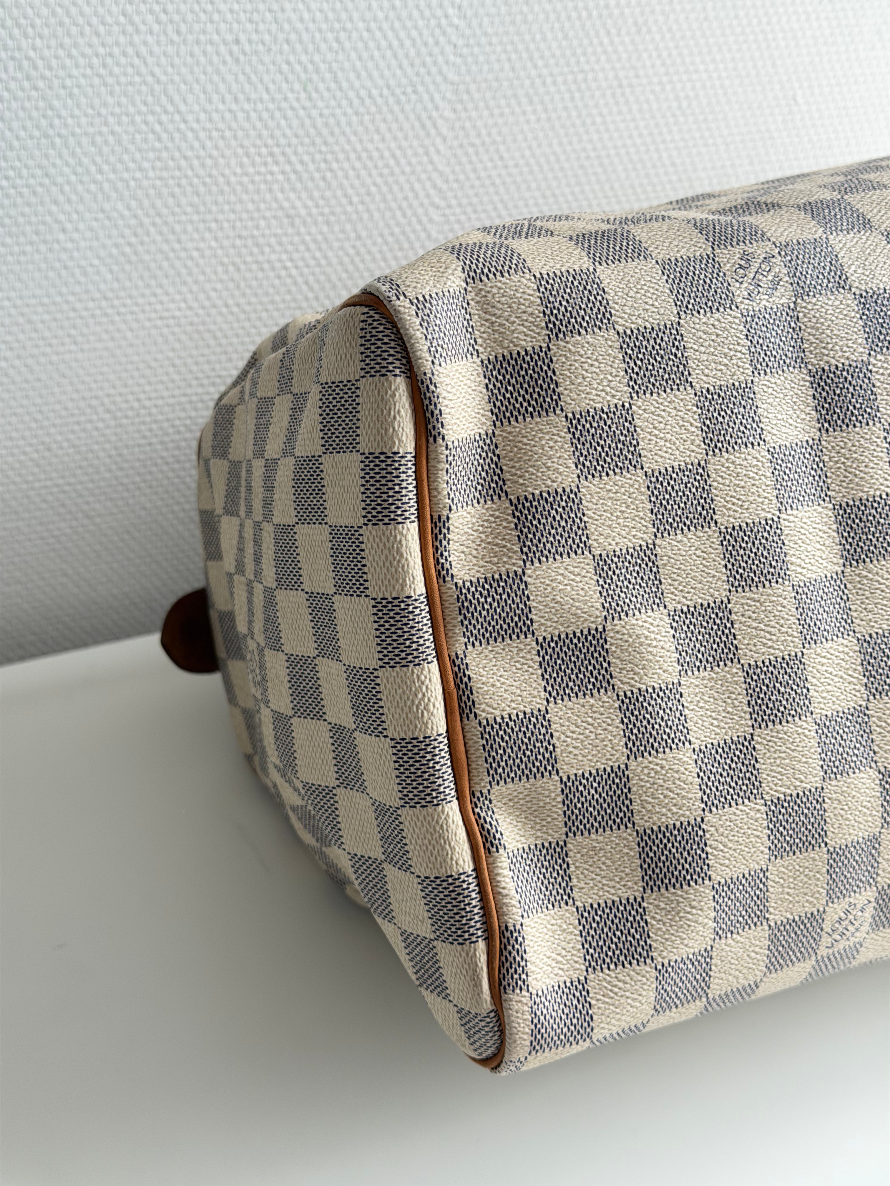 Speedy 35 en toile Damier blanc