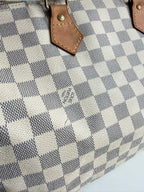 Speedy 35 en toile Damier blanc