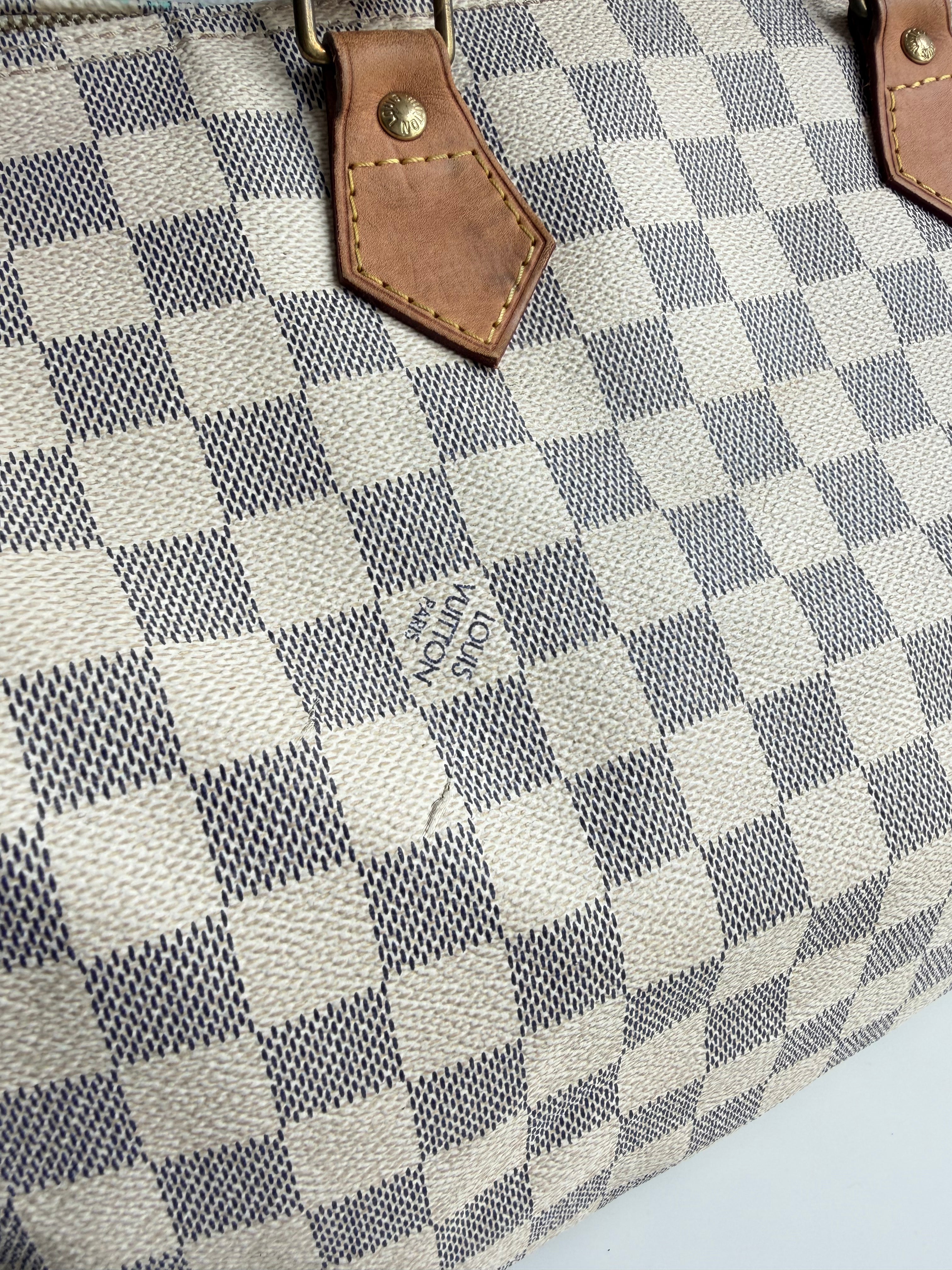 Speedy 35 en toile Damier blanc
