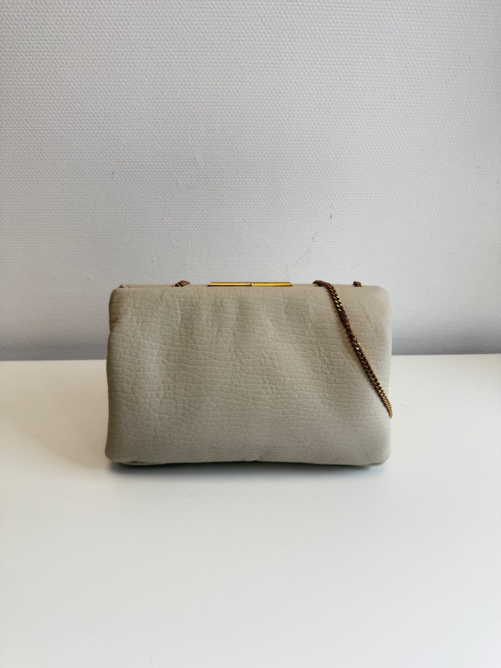 Leather clutch with logo Saint Laurent