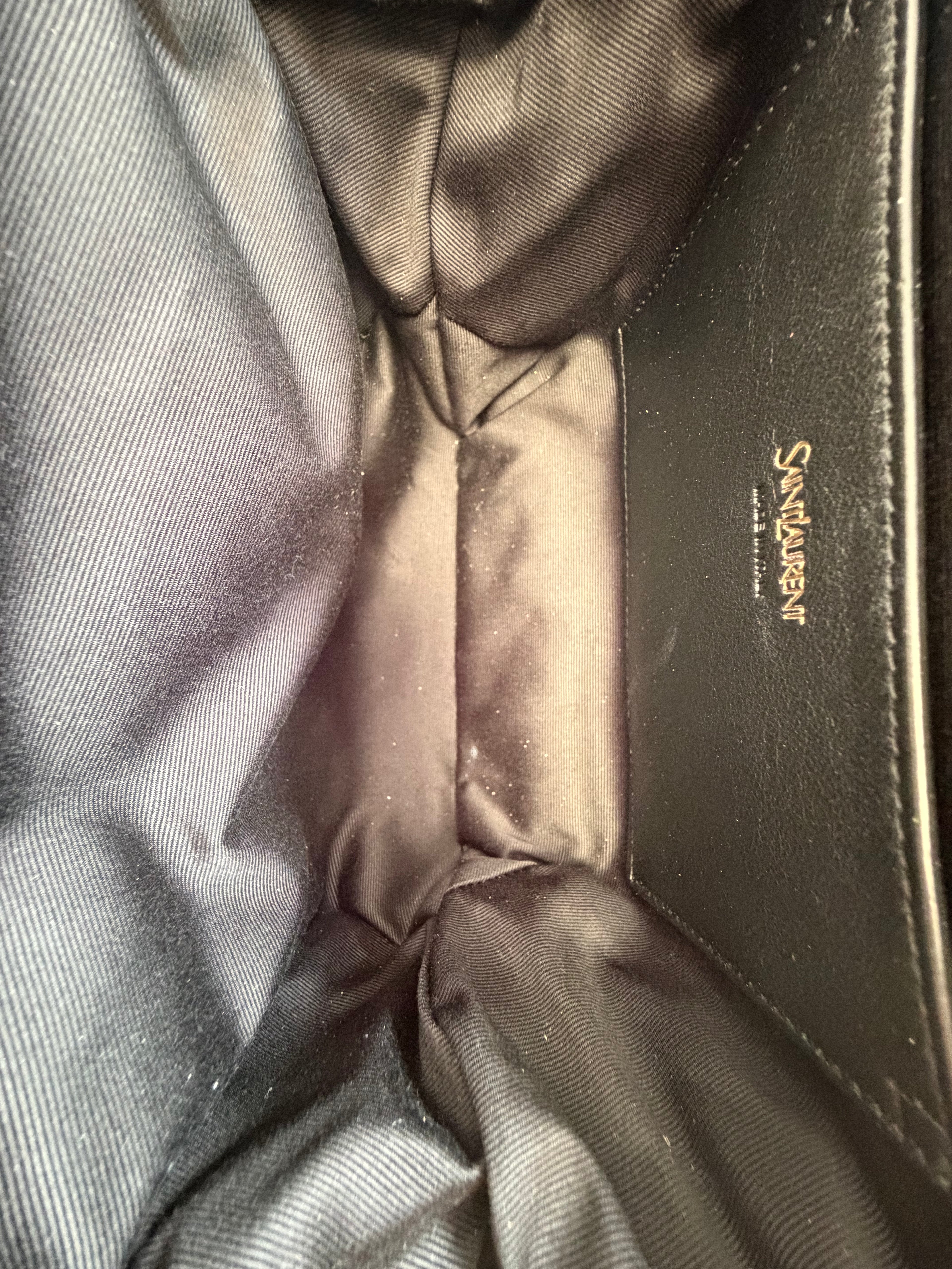 Leather clutch with logo Saint Laurent