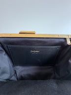 Leather clutch with logo Saint Laurent