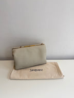 Leather clutch with logo Saint Laurent