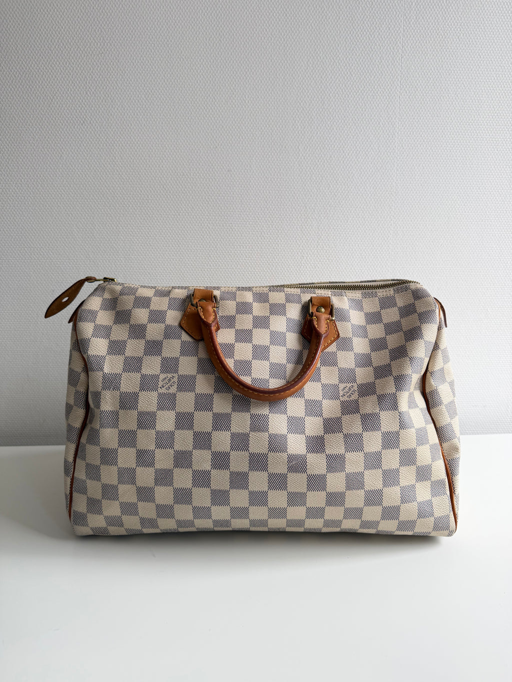 Speedy 35 en toile damier Blanc