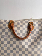 Speedy 35 en toile damier Blanc