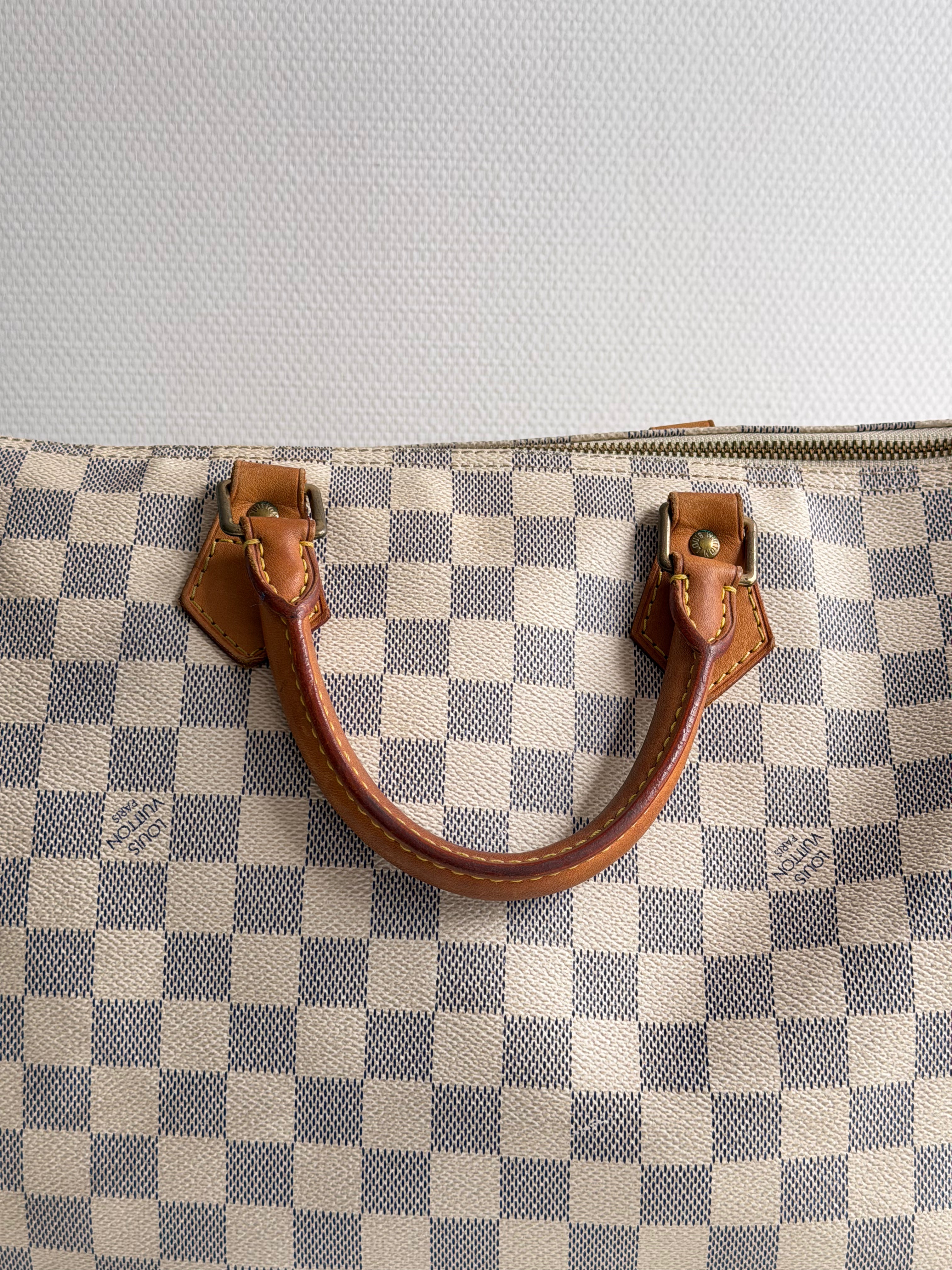 Speedy 35 en toile damier Blanc