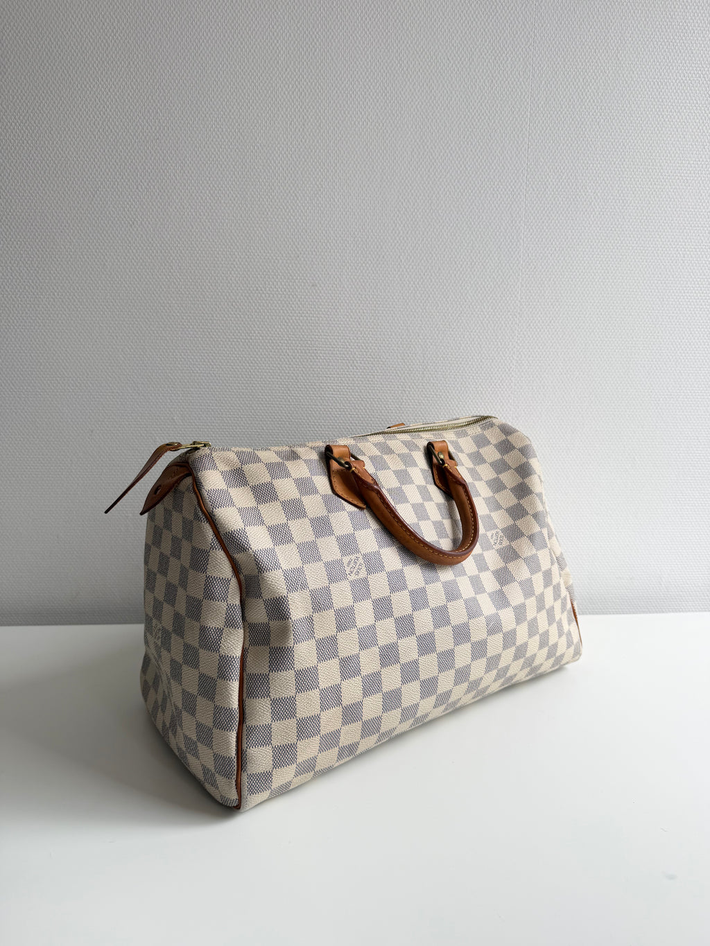 Speedy 35 en toile damier Blanc