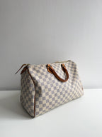 Speedy 35 en toile damier Blanc