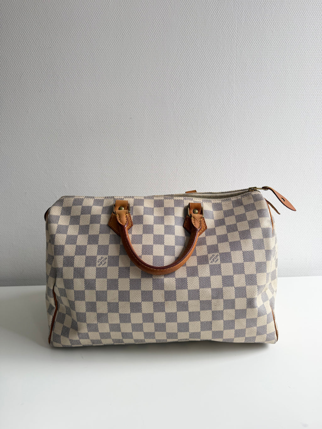 Speedy 35 en toile damier Blanc