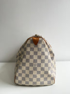Speedy 35 en toile damier Blanc