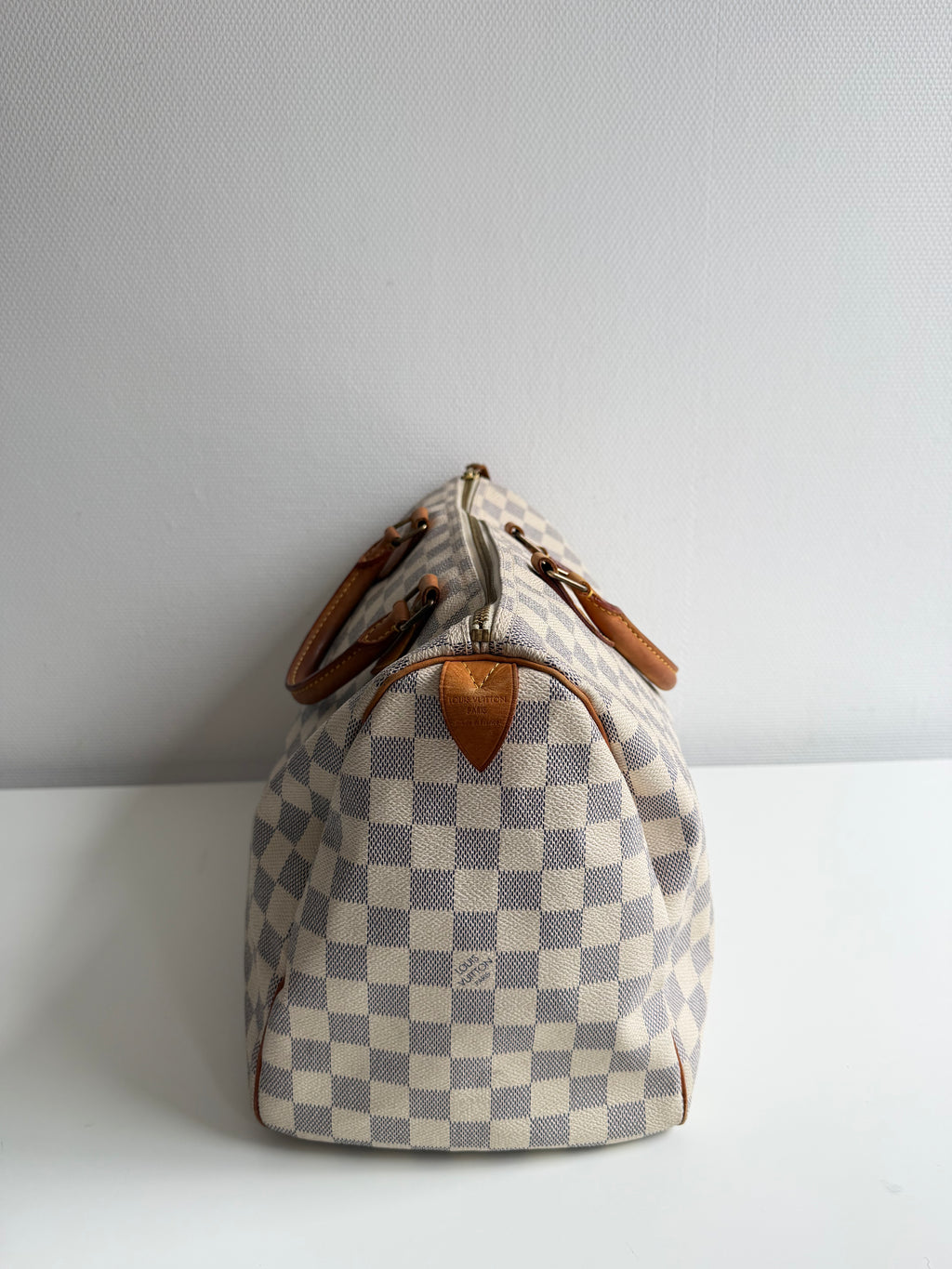 Speedy 35 en toile damier Blanc