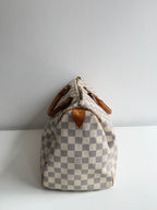 Speedy 35 en toile damier Blanc