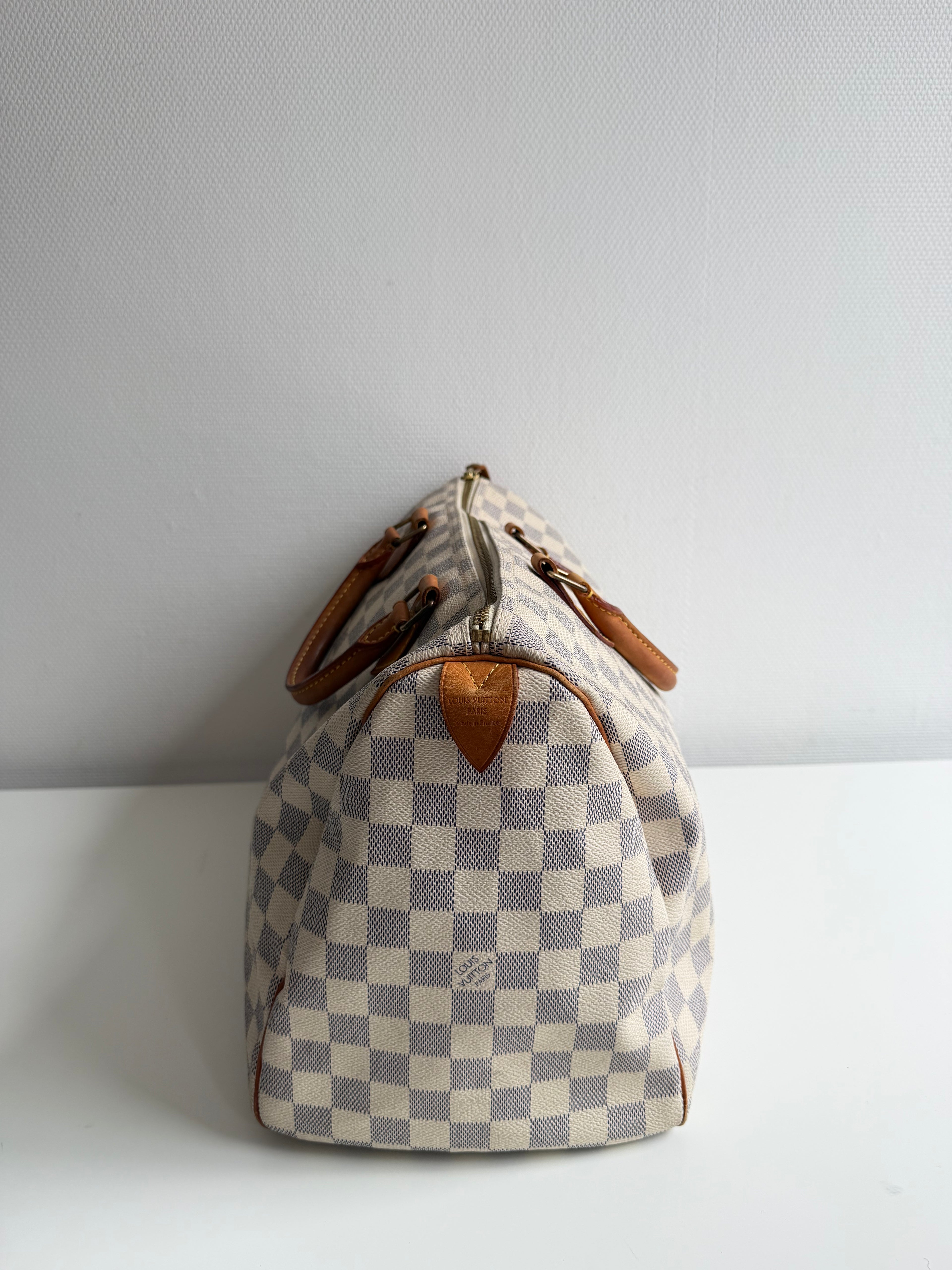 Speedy 35 en toile damier Blanc