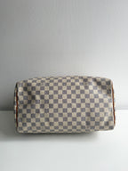 Speedy 35 en toile damier Blanc