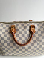 Speedy 35 en toile damier Blanc