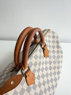 Speedy 35 en toile damier Blanc