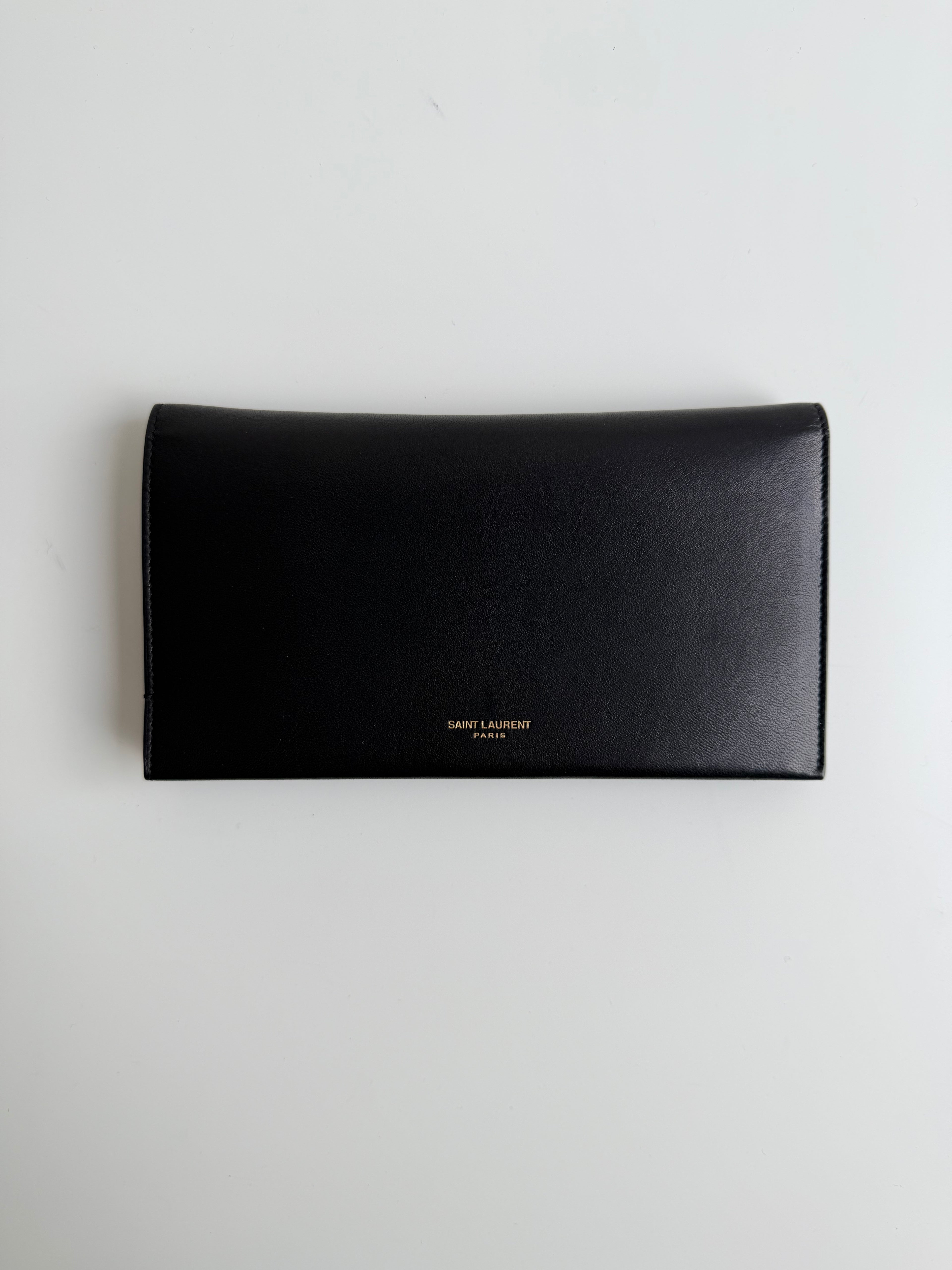 Portefeuille Saint Laurent en cuir noir