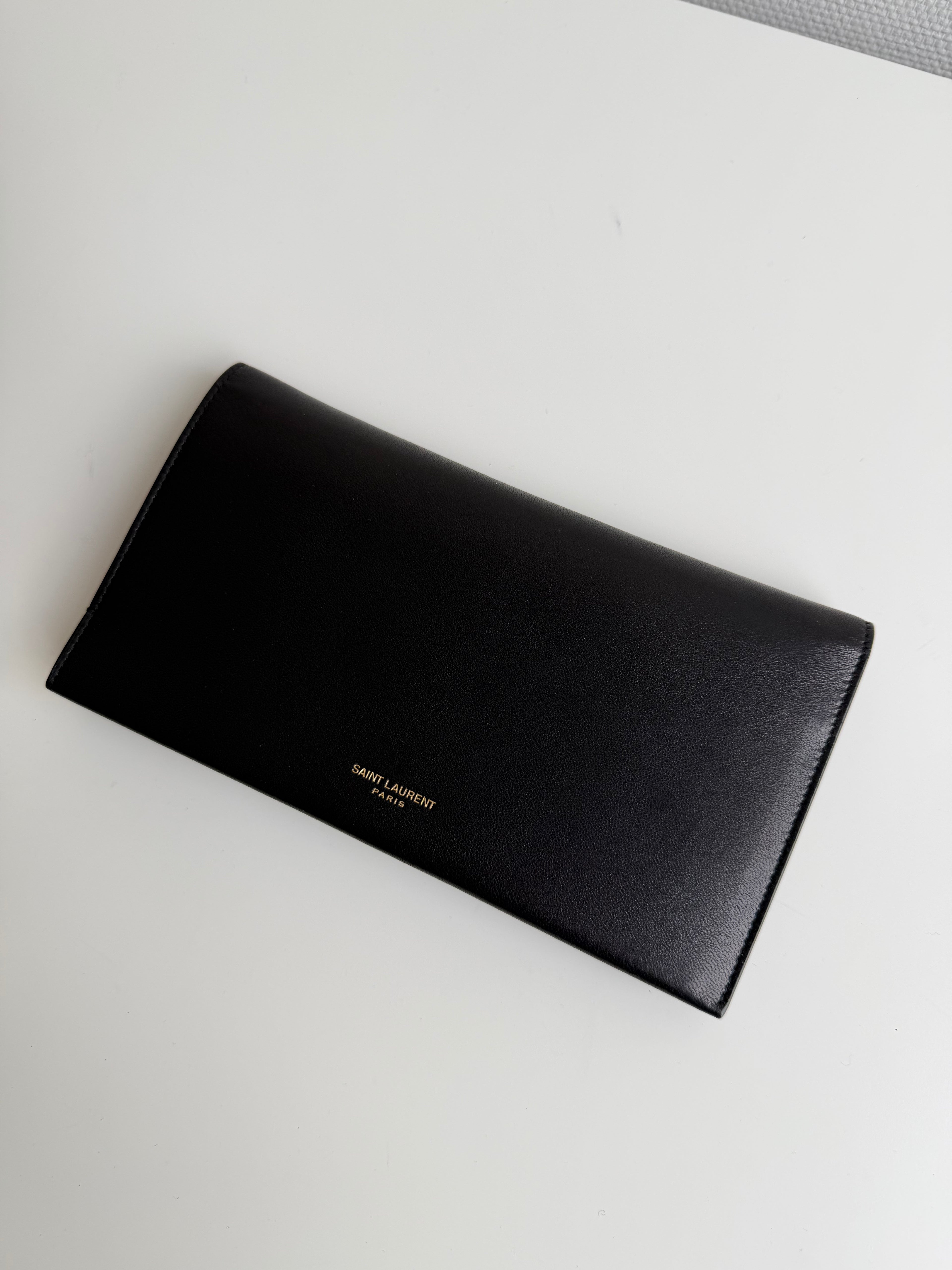 Portefeuille Saint Laurent en cuir noir