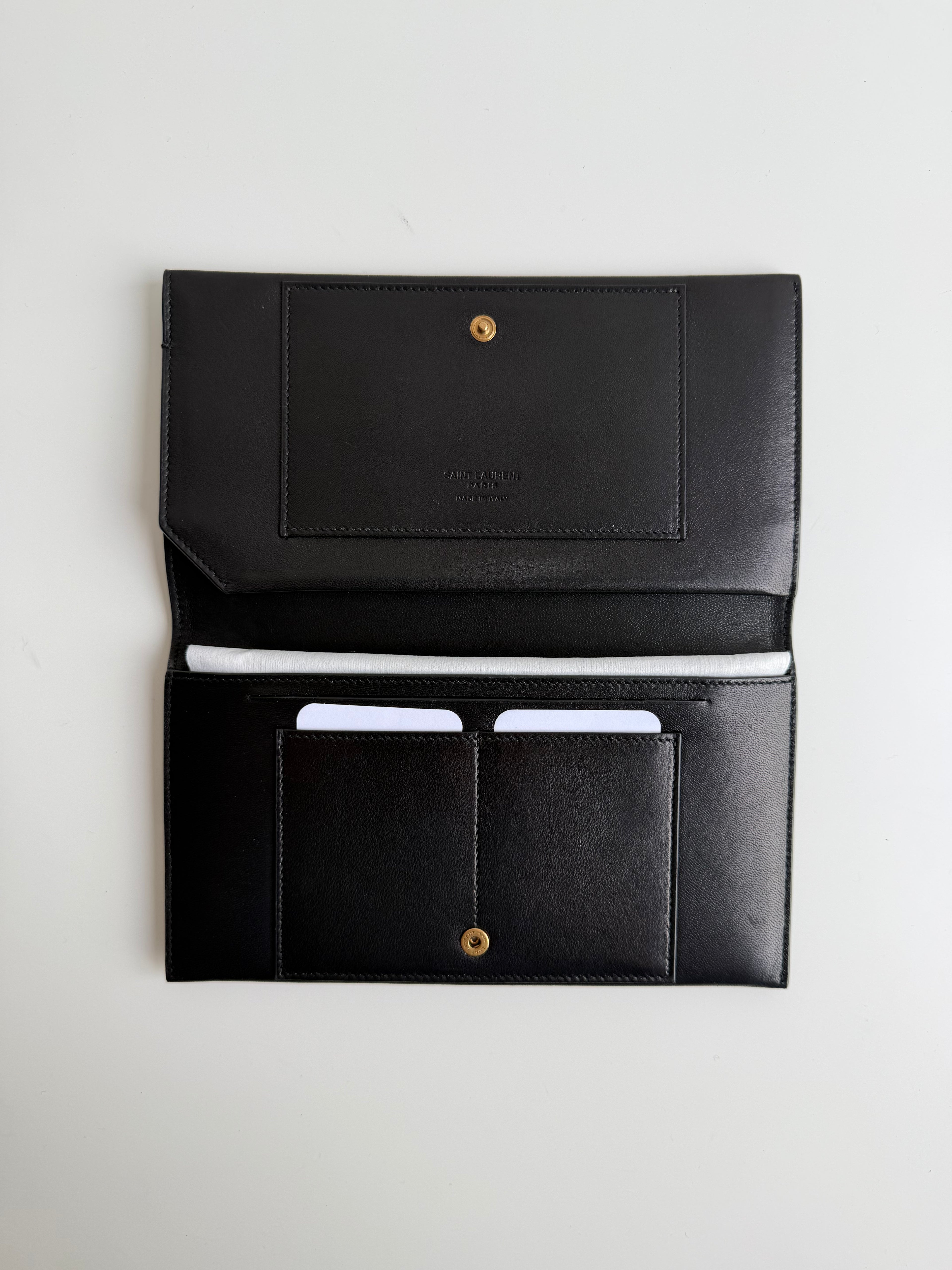 Portefeuille Saint Laurent en cuir noir
