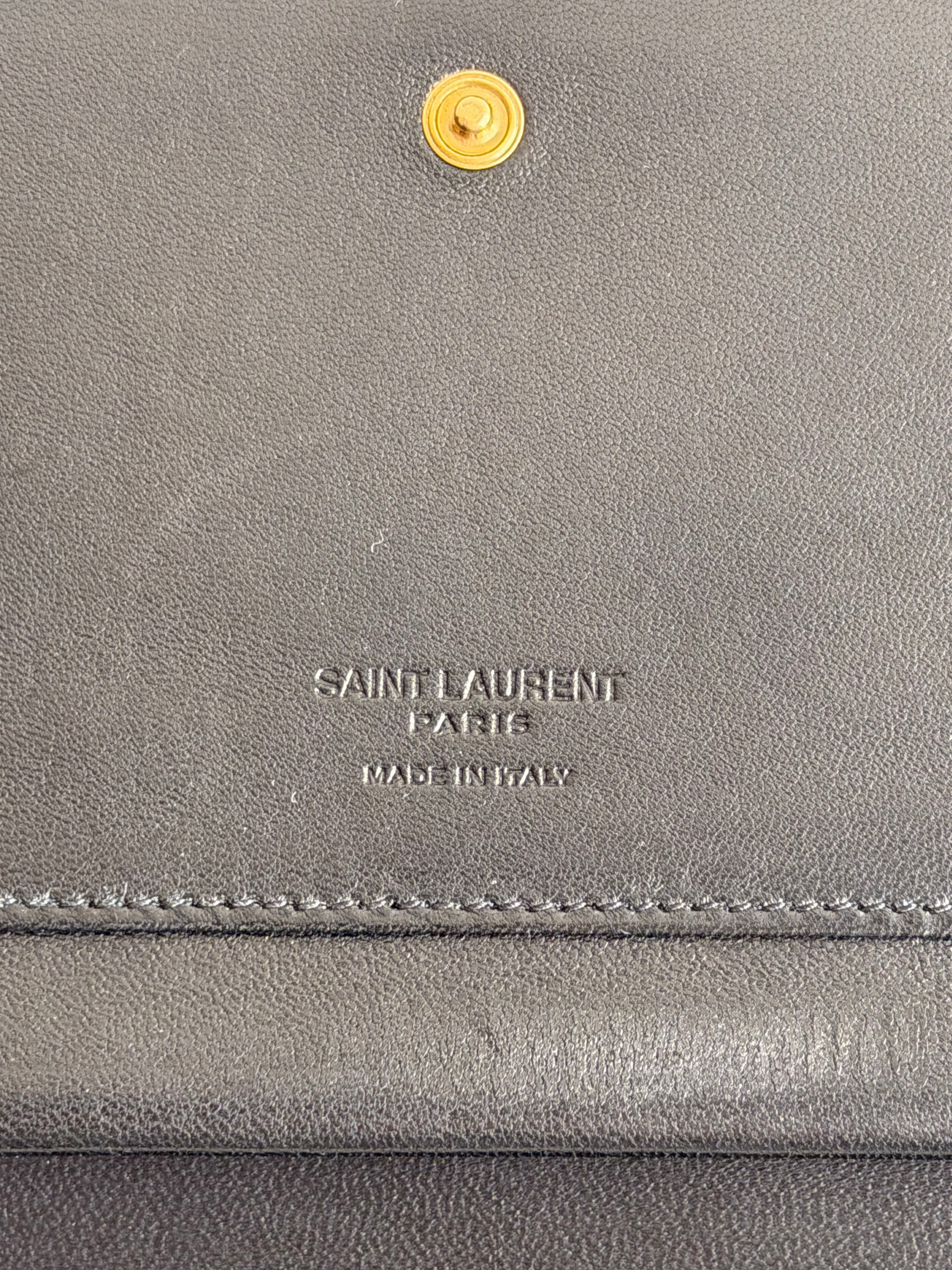 Portefeuille Saint Laurent en cuir noir