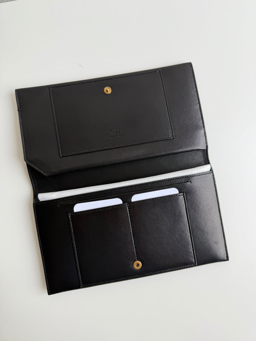 Portefeuille Saint Laurent en cuir noir