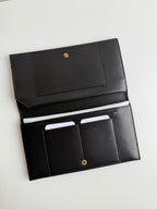Portefeuille Saint Laurent en cuir noir